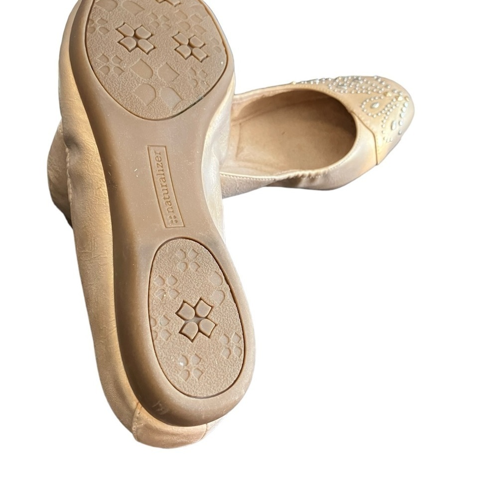 Naturalizer N5 Comfort Shoes Ballet Flats Cream Decorated Toe Sparkling 7 - Picture 5 of 10